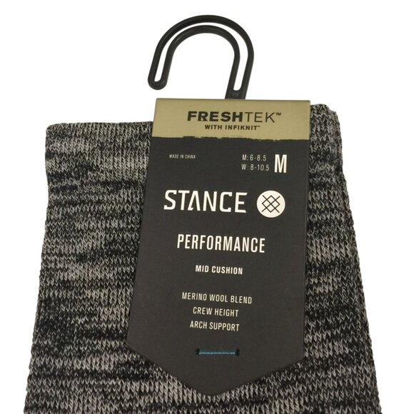 Stance Men's Medium 6-8.5 Mid Cushion Crew Socks Merino Wool Blend - Picture 2 of 4